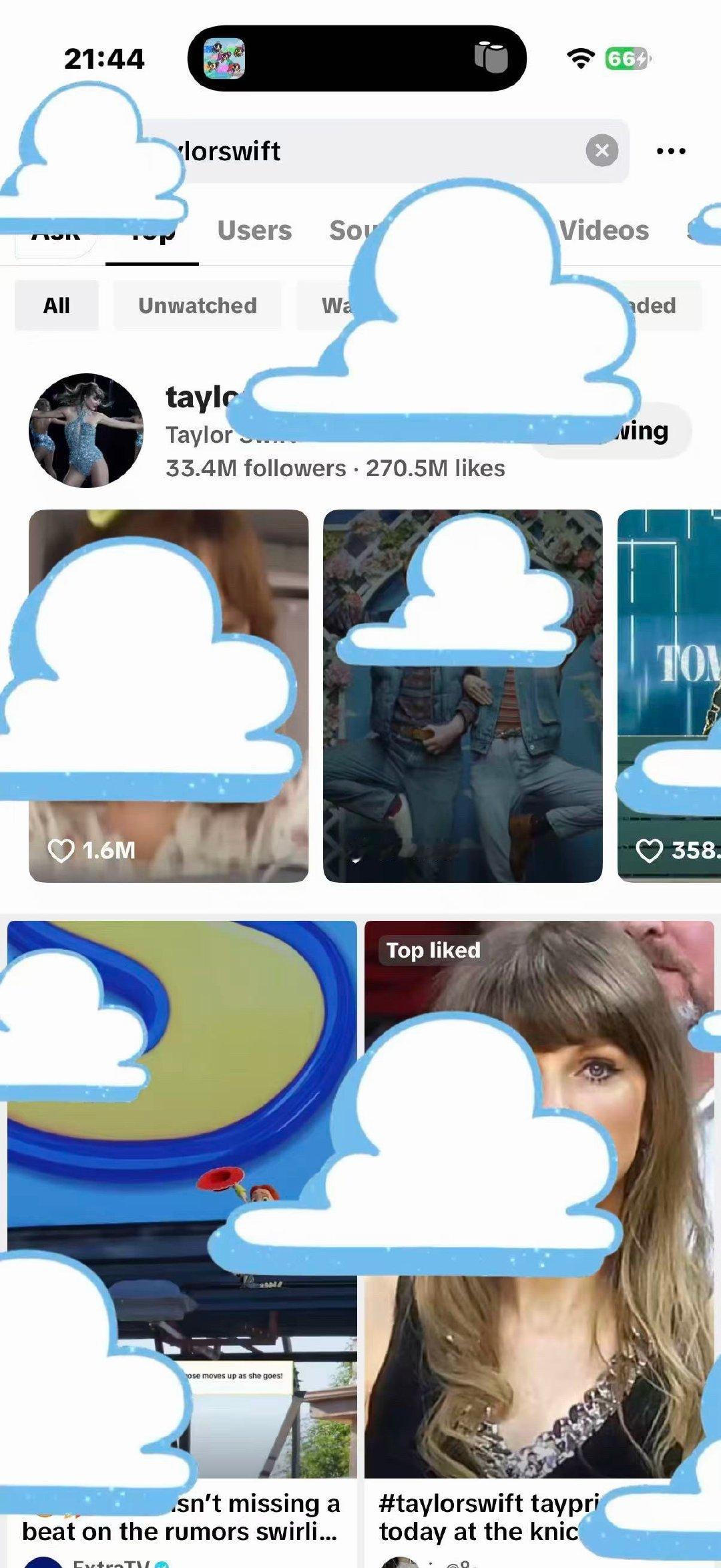 【News】T1kTok搜索泰勒丝会出现蓝天白云TaylorSwift