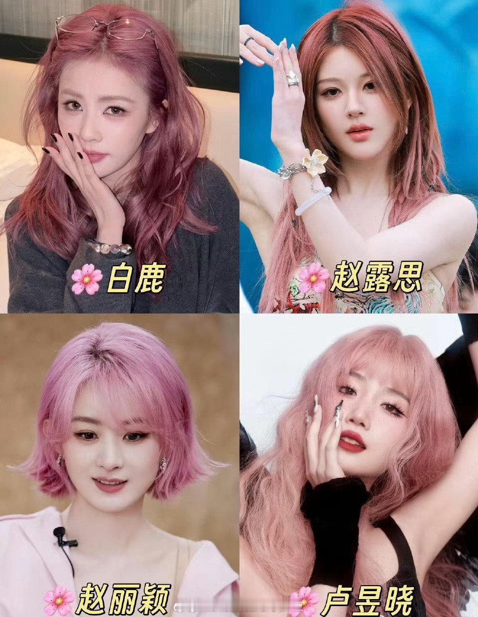 女明星粉发造型一览：白鹿、赵露思、赵丽颖、卢昱晓 ​​​