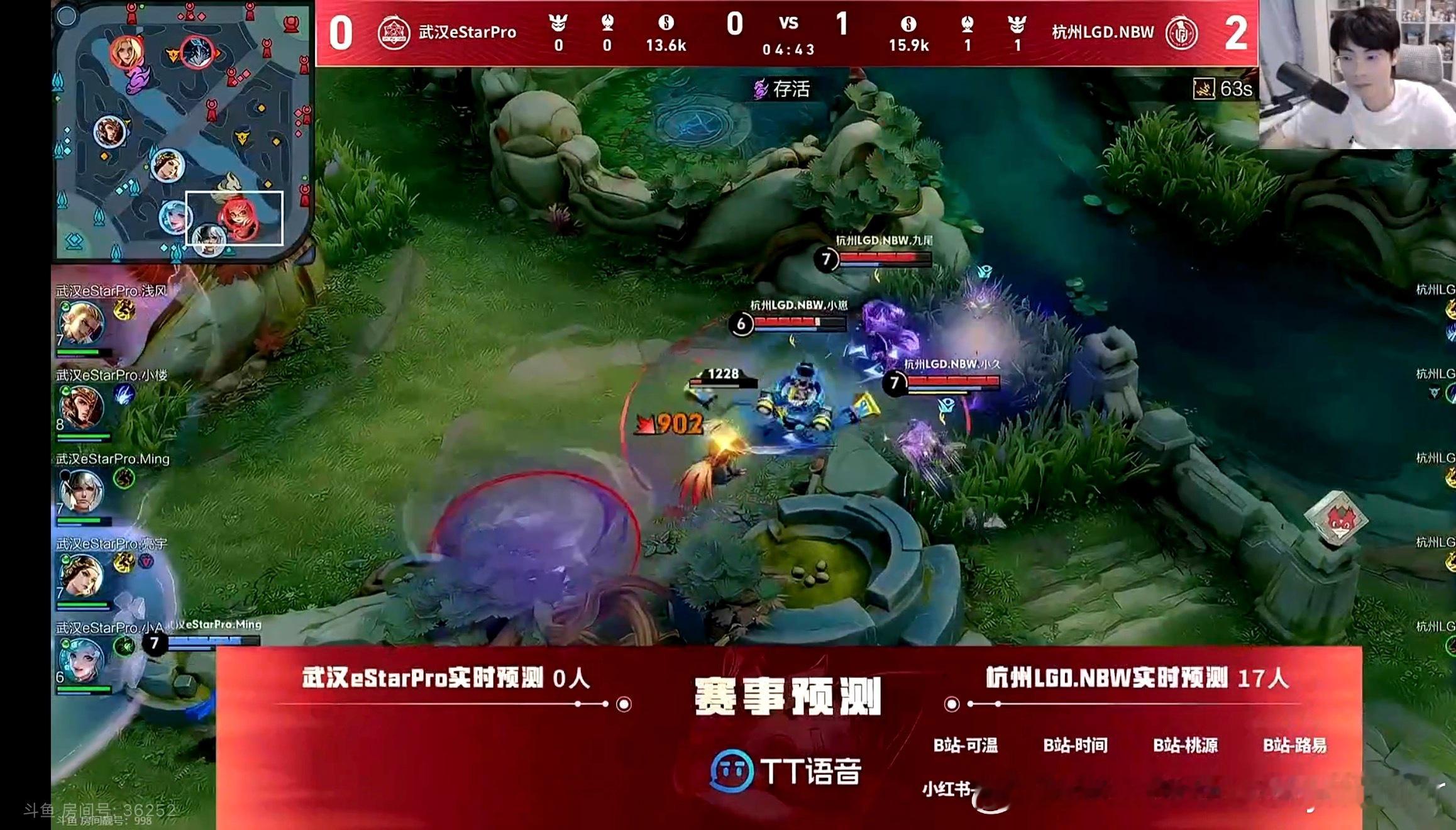 最后一局已经没人看好eStar了小落白起大闪开团LGDNBW对战eStar