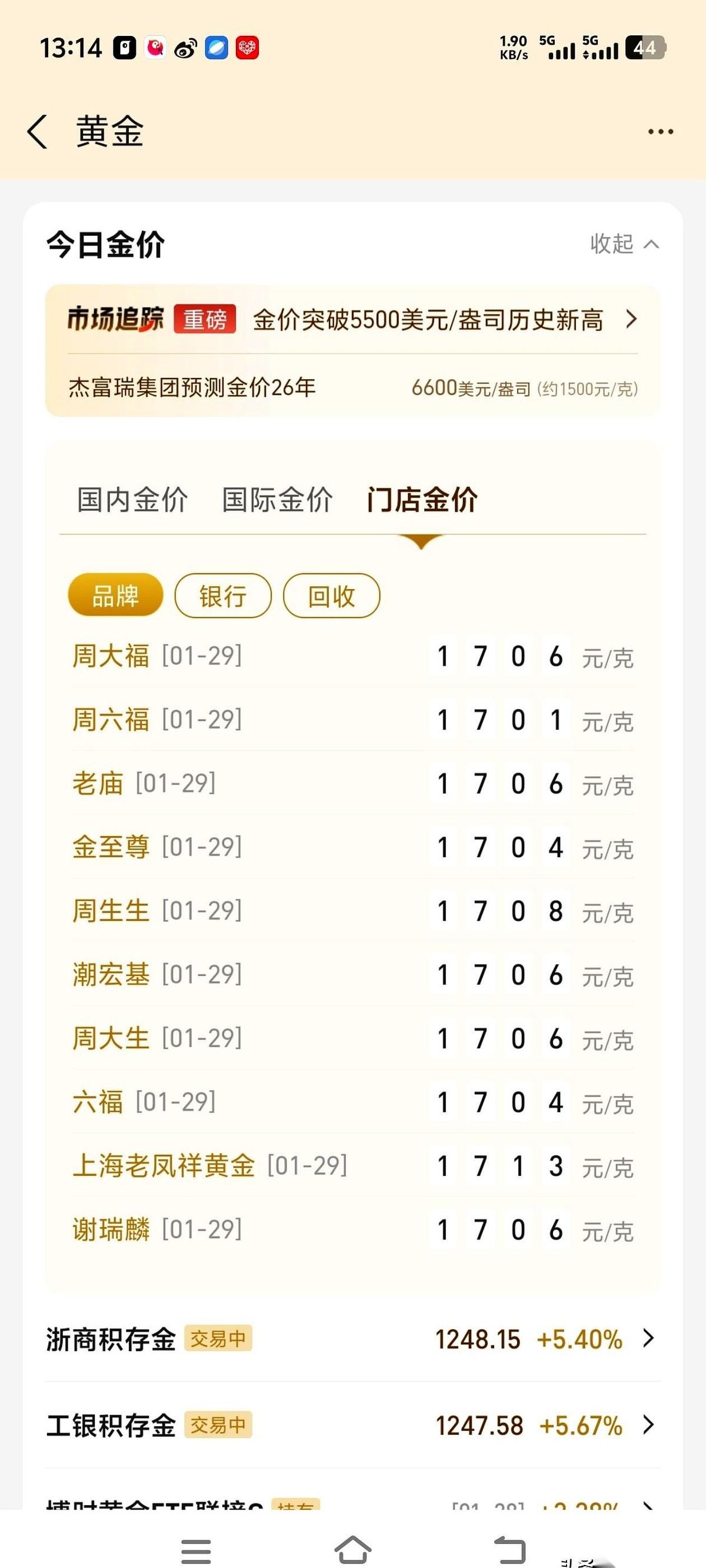 手机一亮，我心先凉了半截。
今天这金价，简直就是给我来了一记当头棒喝。
群里瞬间