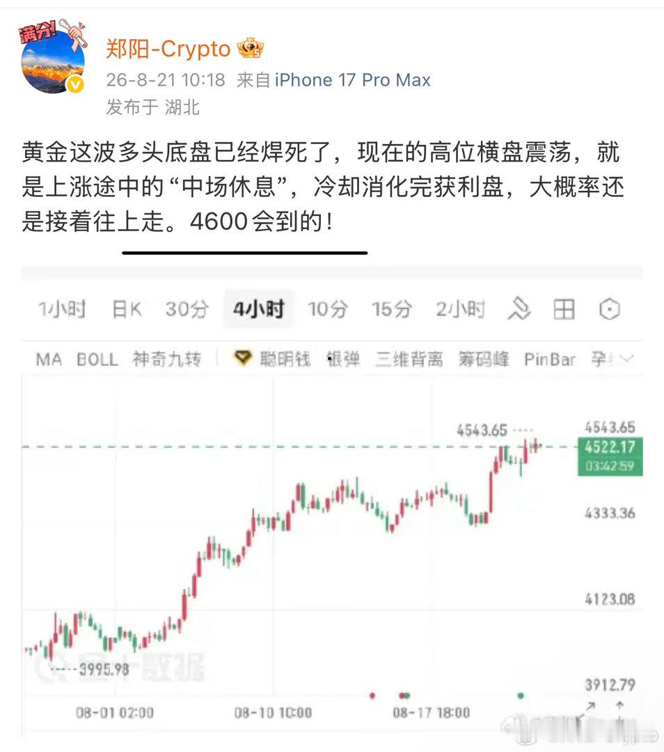公开的，4600会到的！那就是必到！黄金