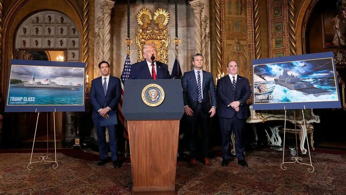 当地时间周一，美国总统特朗普在佛罗里达州海湖庄园的私人住所发表国防议题演讲时宣称