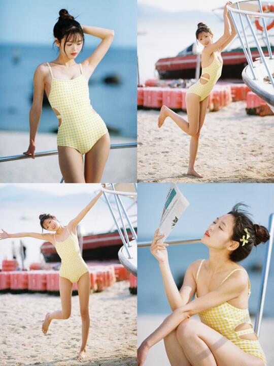 我的夏日海边✌️｜胶片日系泳衣元气拍照姿势