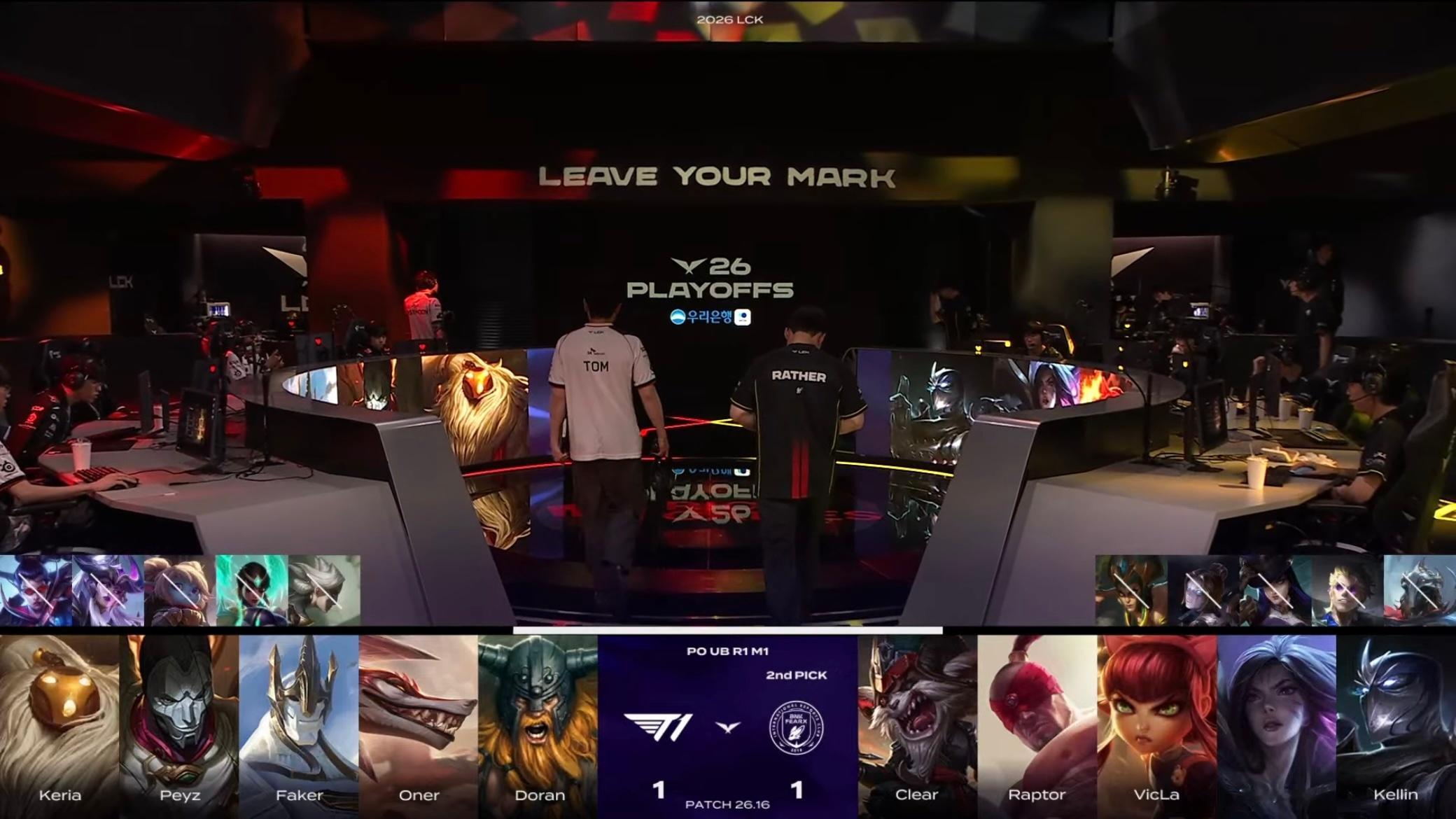 【2026 LCK 季后赛】 GAME 03 vs BFX第三局BP如下T1[超