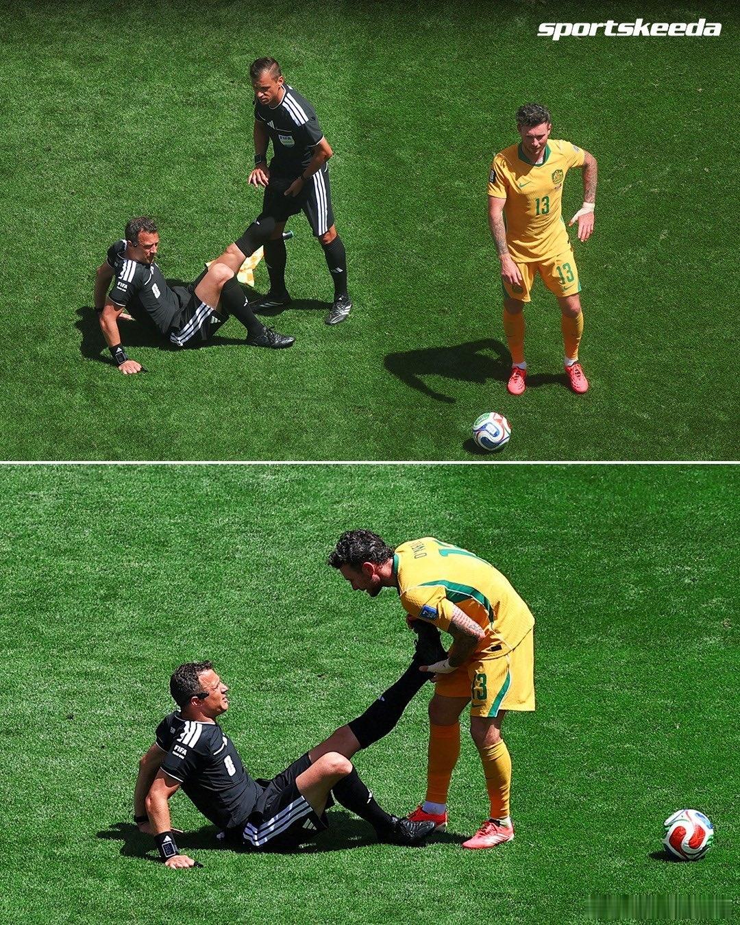 美国 2-0 澳大利亚裁判倒地了！费利克斯·兹瓦耶恐怕一时半会儿都忘不了这一幕。