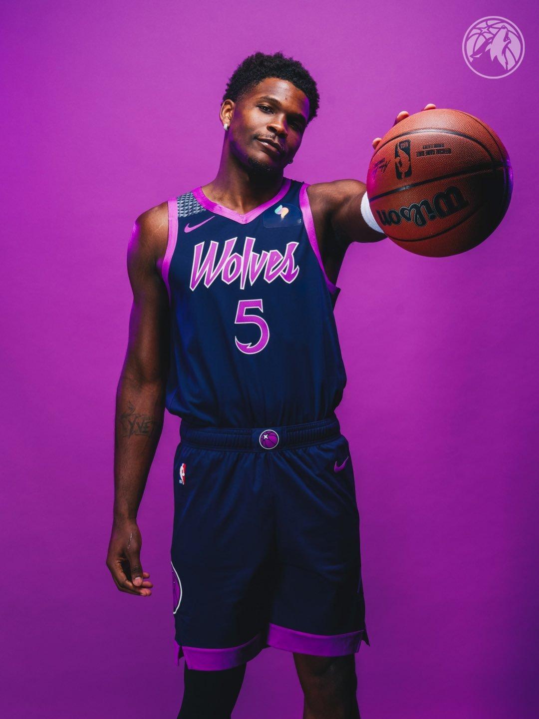 新赛季森林狼迎回紫雨配色球衣nba ​​​