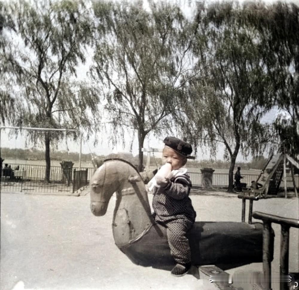 1965年和1981年，北京北海公园的木马
1965年，我2岁在北海公园游乐园骑