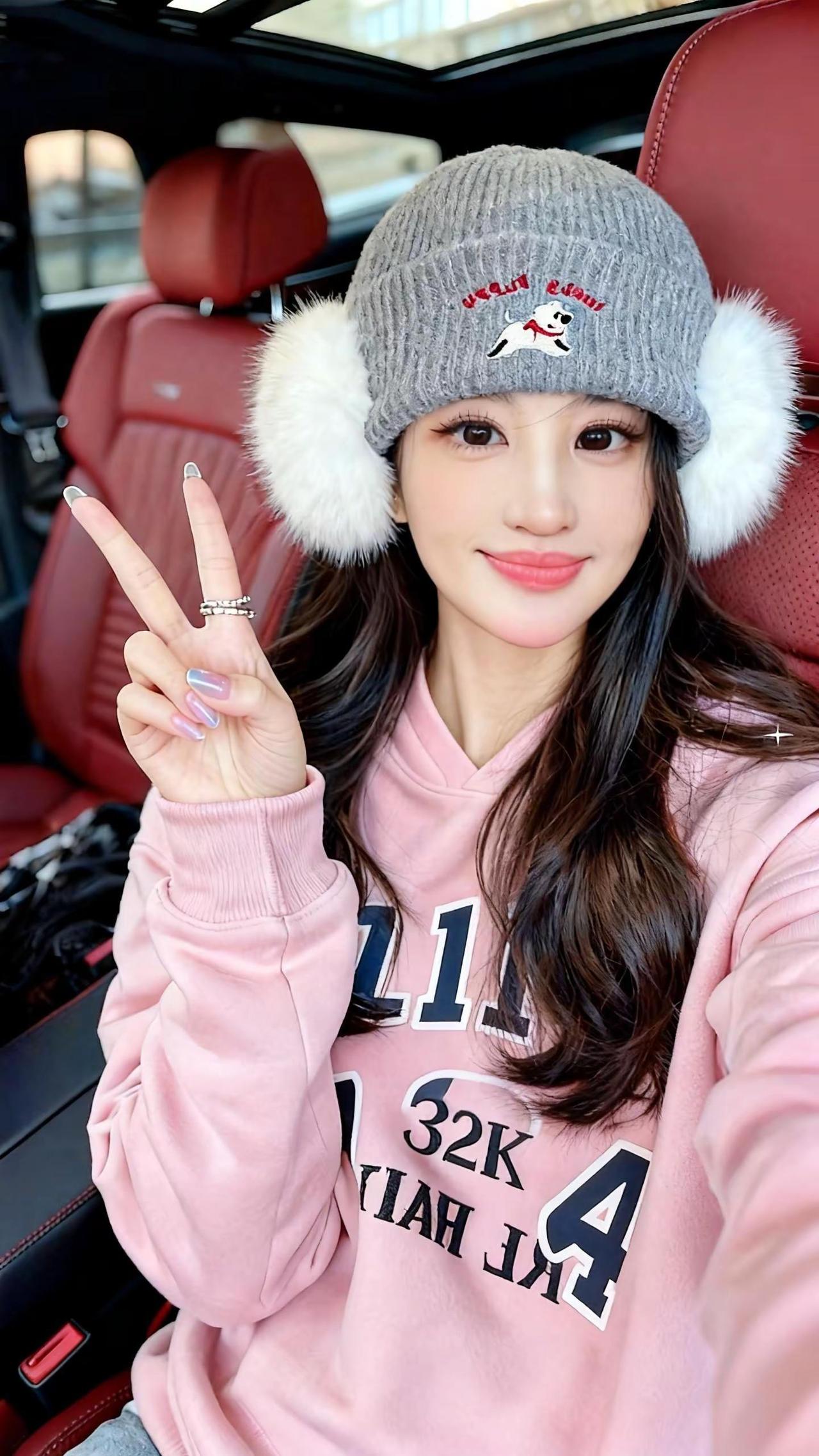 AI精致自拍 ai创作 毛线帽 帽子控美女