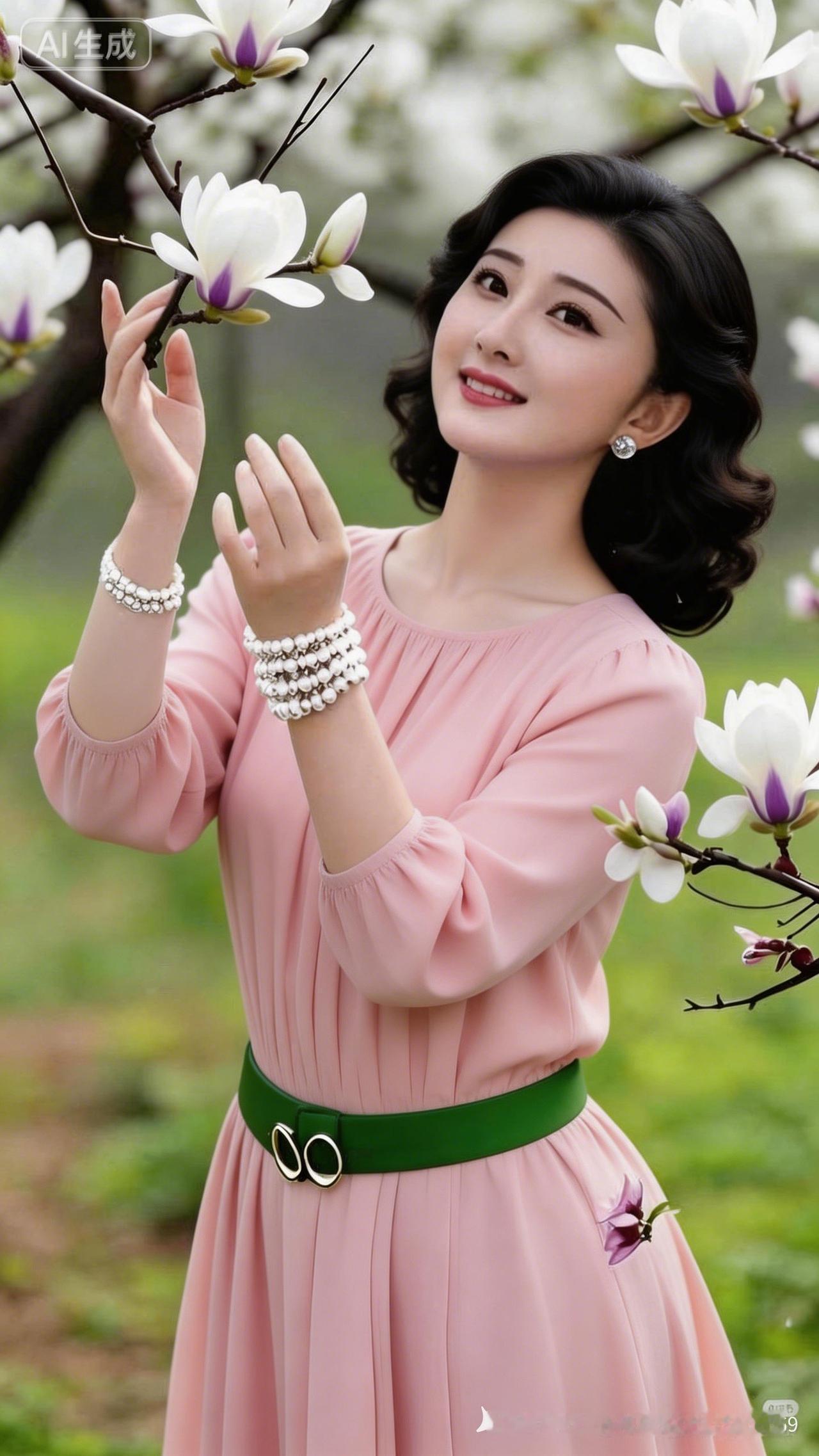 春日盛开，粉裙与玉兰的浪漫邂逅🌸💖