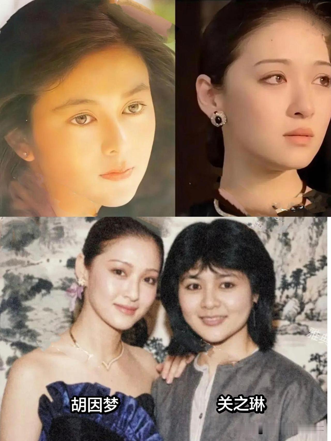 31岁胡因梦VS22岁关之琳同框，同族美人美感截然不同
 
二人同属瓜尔佳氏，同
