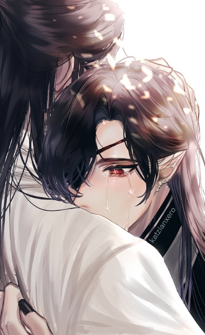 天官赐福 偶尔流泪的花城更让殿下心疼[悲伤][悲伤][悲伤]画师：katzian