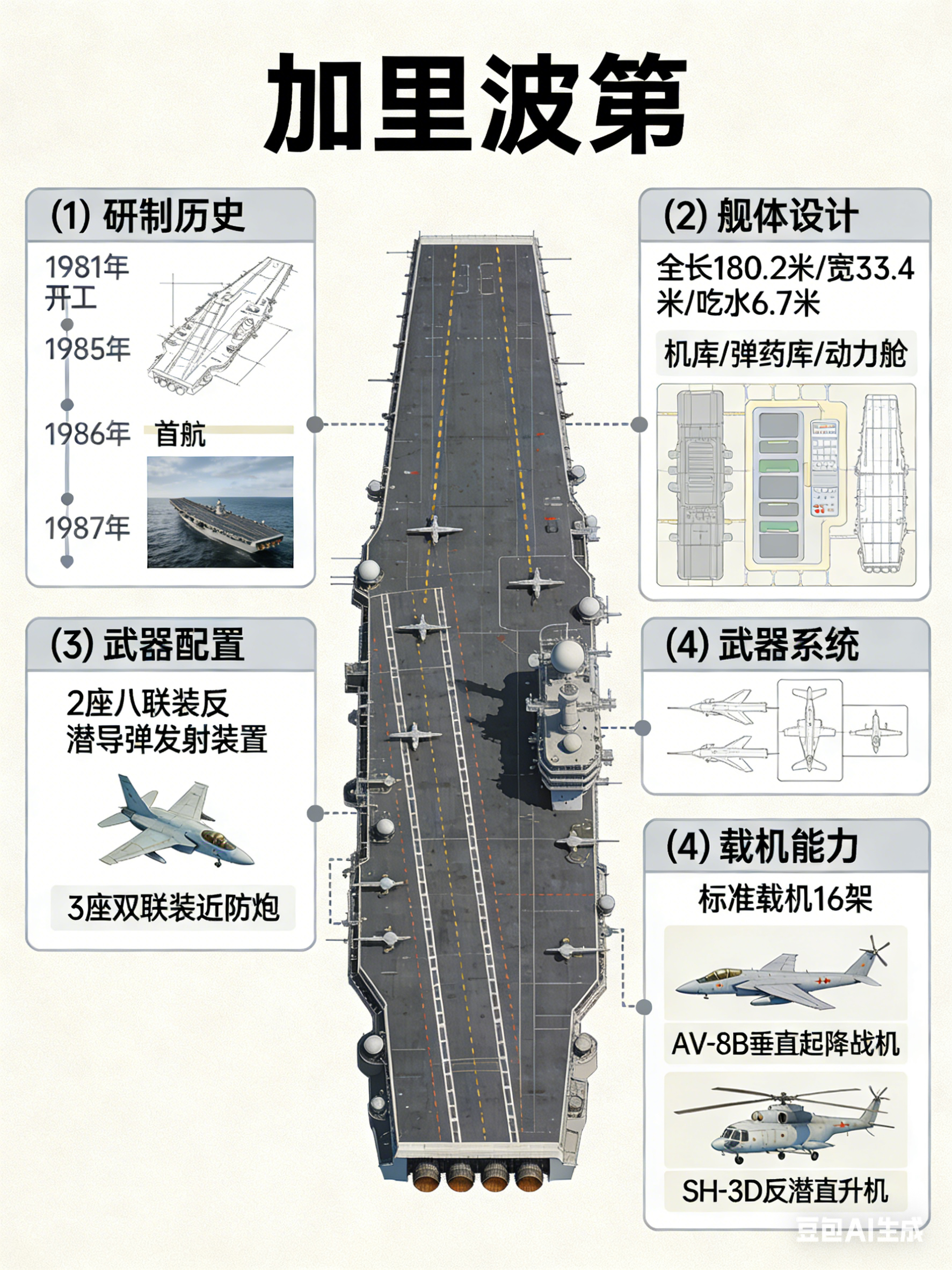 军事ai新视野 意大利“加里波第”号航空母舰 “加里波第”号航空母舰是意大利海军