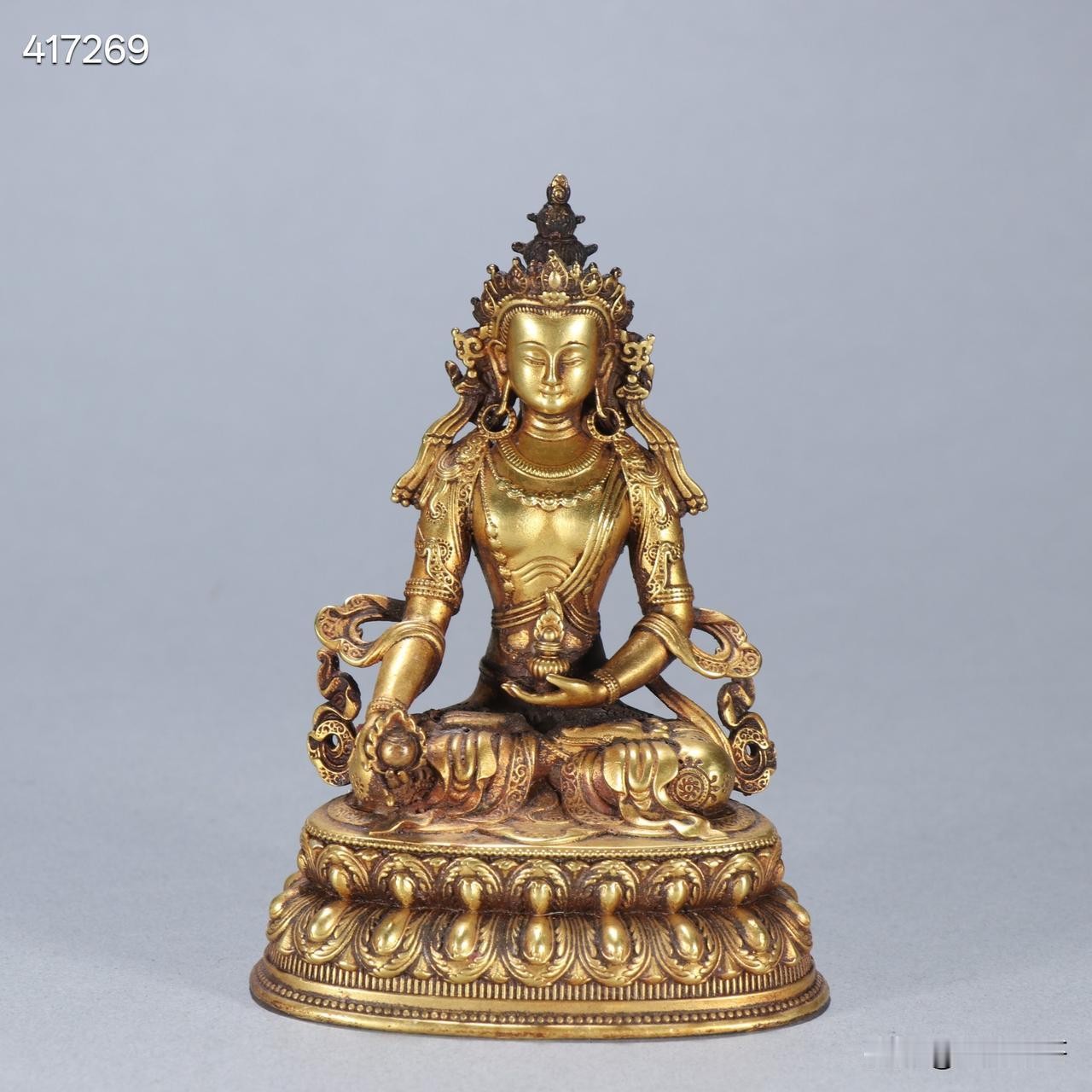 旧藏 铜鎏金地藏王菩萨
规格：高10.4cm宽7.4cm