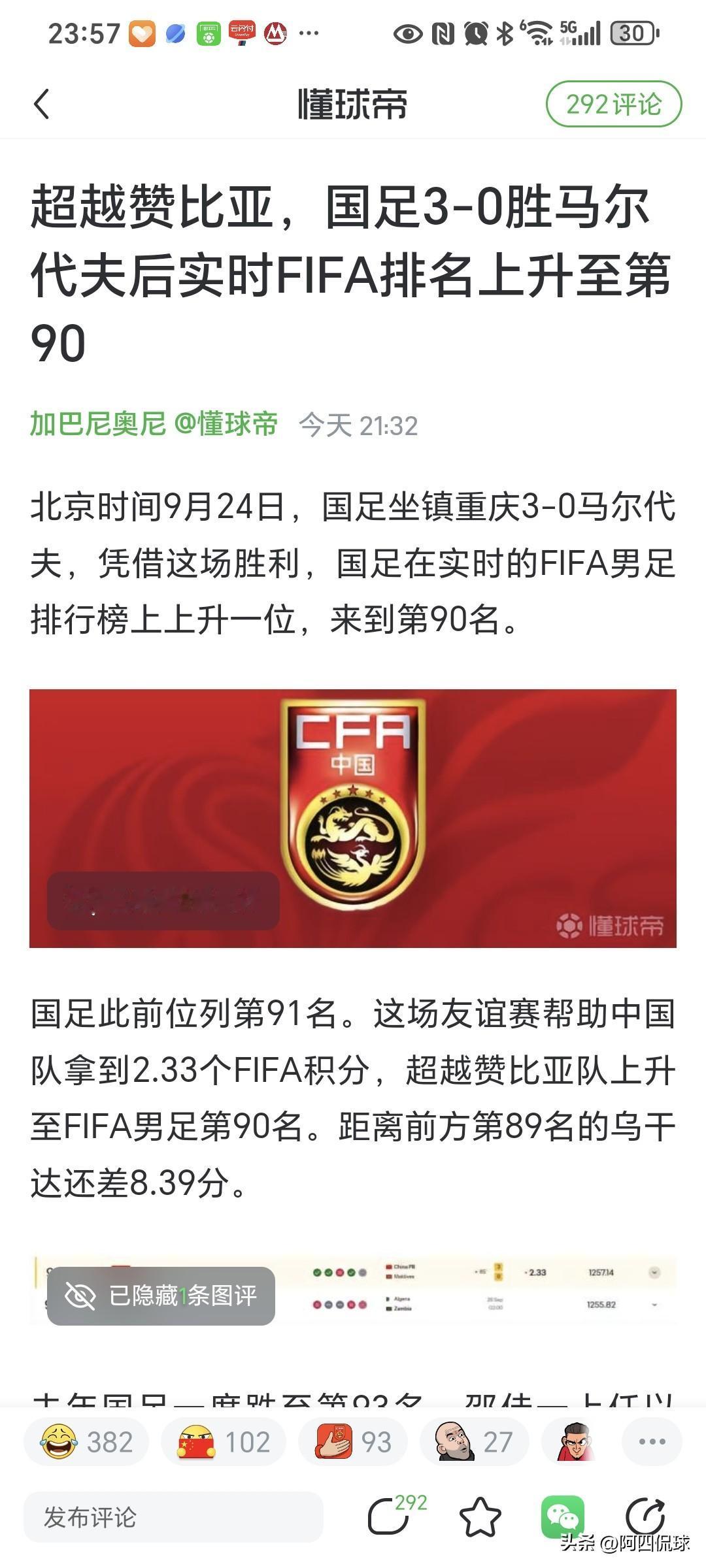 中国足协给中国国家队找弱队马尔代夫国家队热身的原因找到了，那就是为了保住国际足联