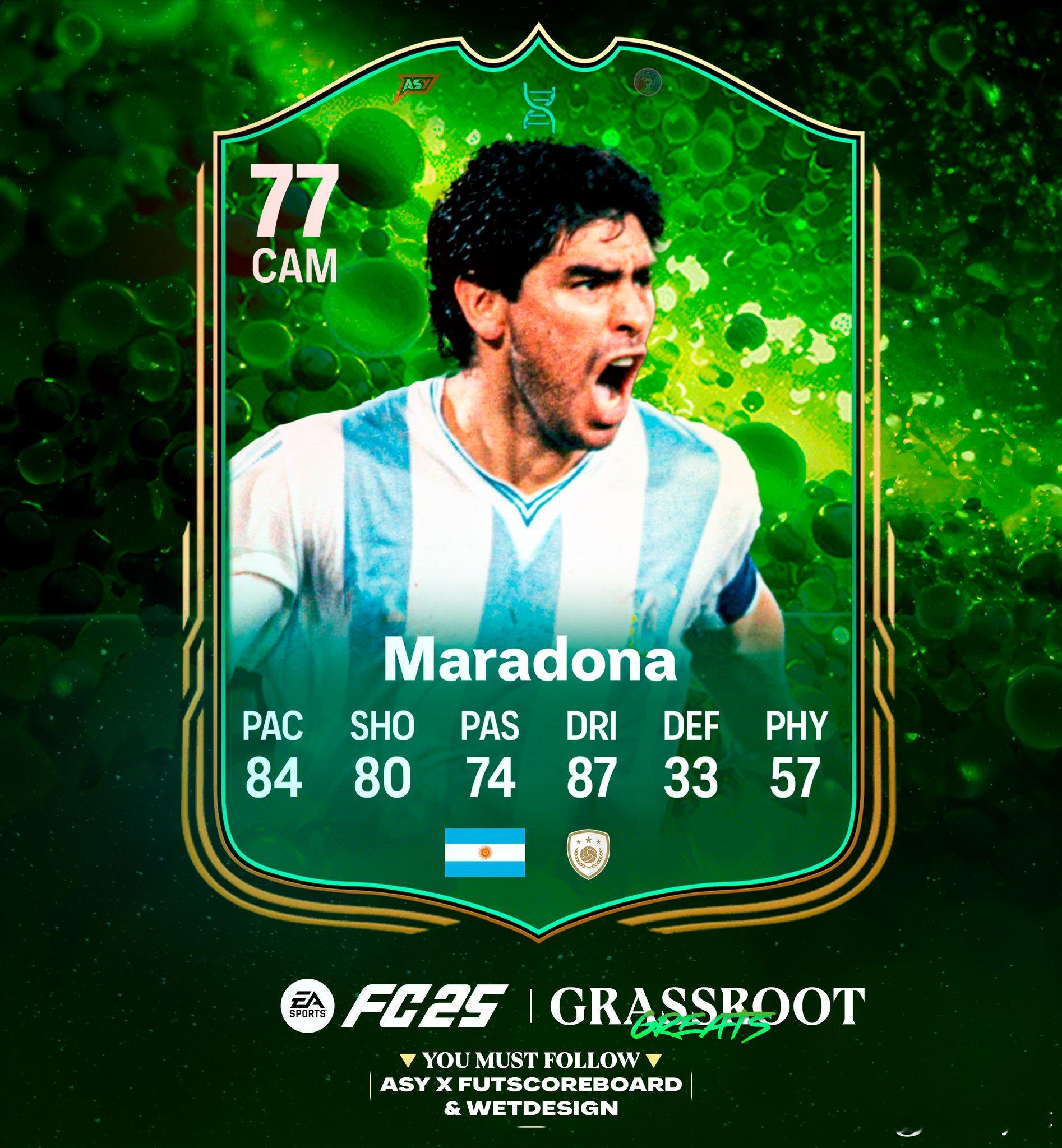 赠送的马拉多纳正式数据。进化后的总评可能在92-93. 