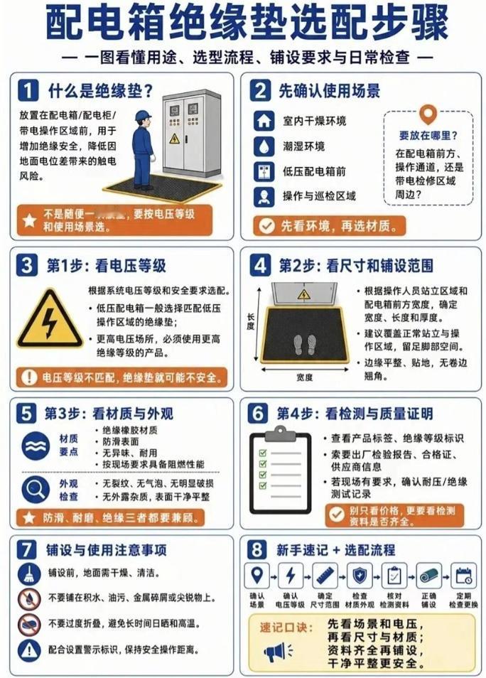 配电箱前那块“橡胶垫”选不对，等于光脚站高压上！——绝缘垫选配4步法，今天全讲透