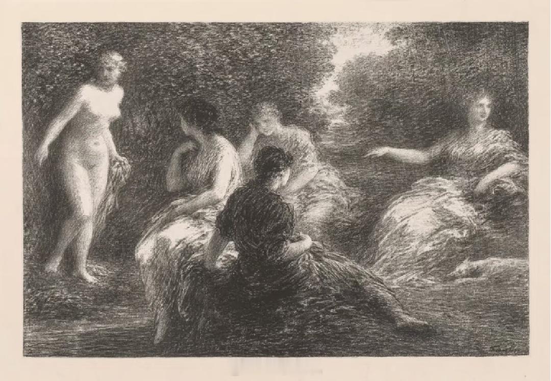 《沐浴者》石版画，1896年  亨利·方丹-拉图尔，博物馆档案Henri Fan