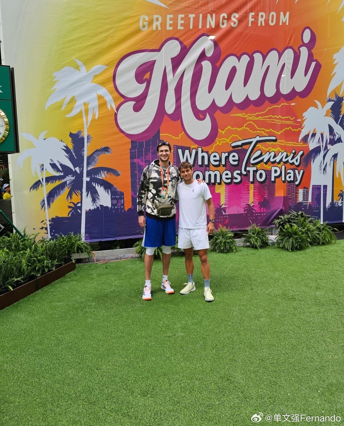 加里纳利！去看迈阿密大师赛，和辛纳、科博利这些意大利🇮🇹球员一起互动合影！D