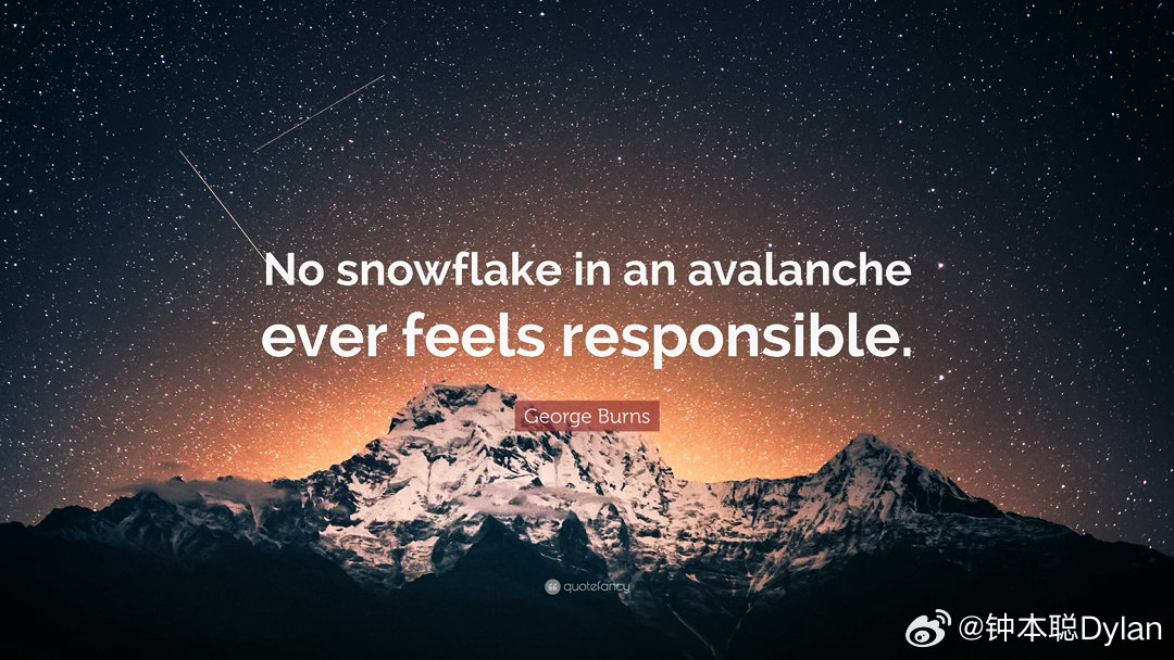 No snowflake in an avalanche ever feels 