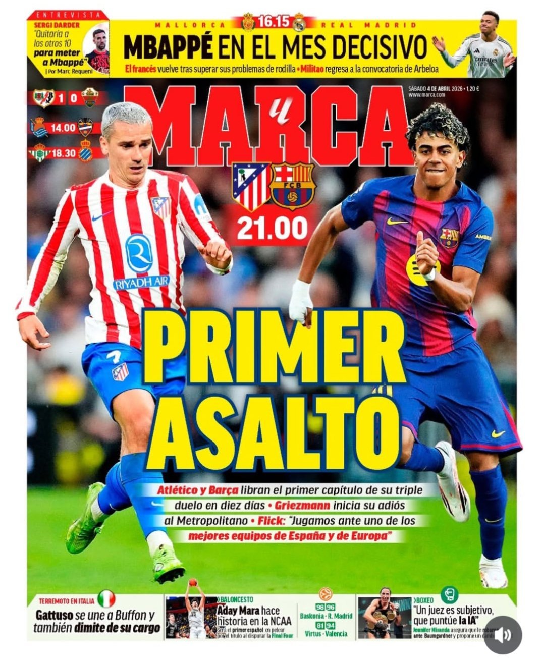 皇马 《马卡》姆巴佩和决定性的一个月他在克服了膝盖问题后回归米利唐回到大名单 