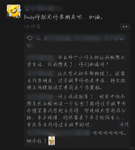 高考英语英语一卷 Emily你个恋爱脑 emily你就开心见你的男朋友吧考生好不