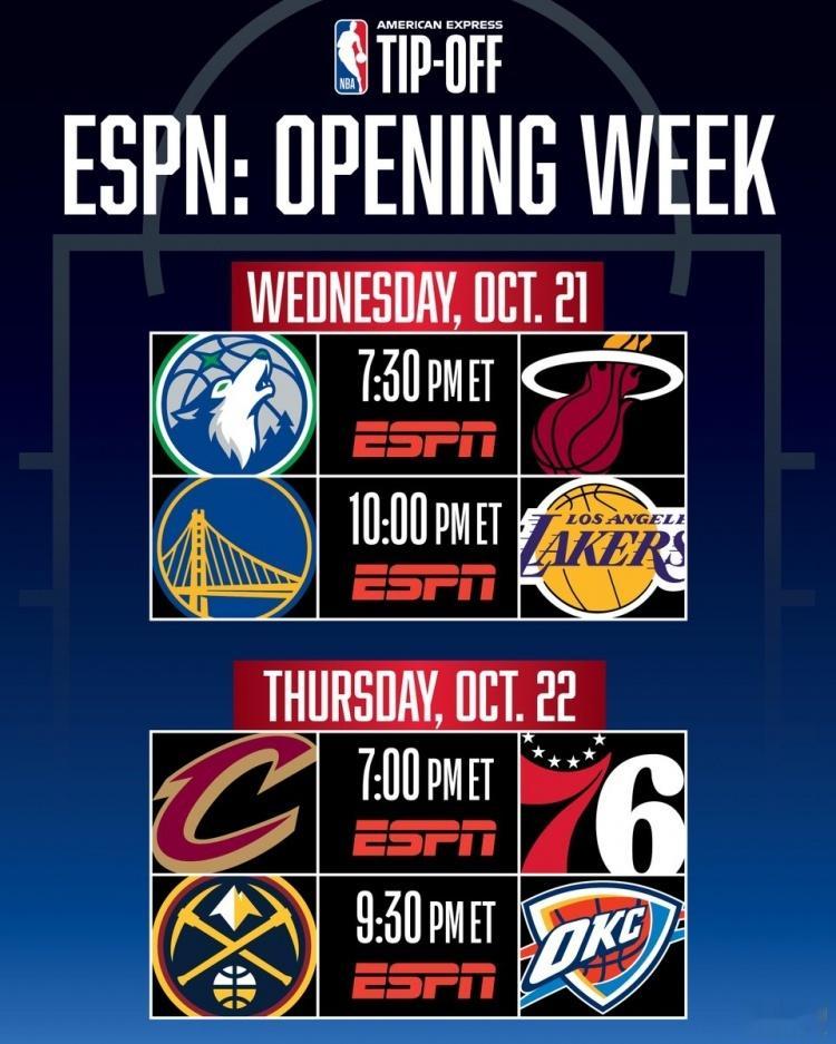 10月23日：骑士对阵76人！nba赛程