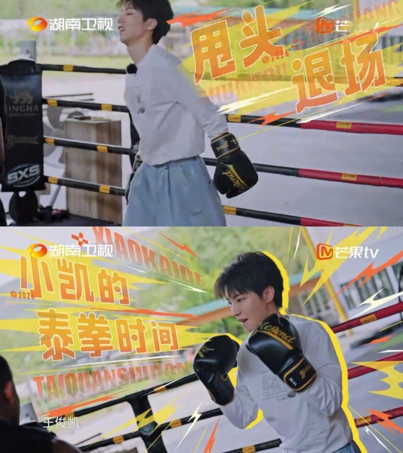 我见王俊凯打拳未必有靳梦佳这么冷静我追星就靳梦佳这样中餐厅 王俊凯打拳的时候靳梦
