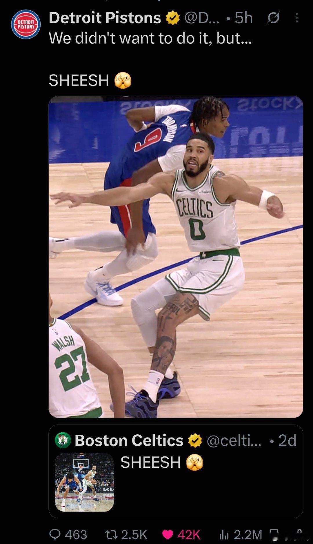 两大官方号 PK NBA