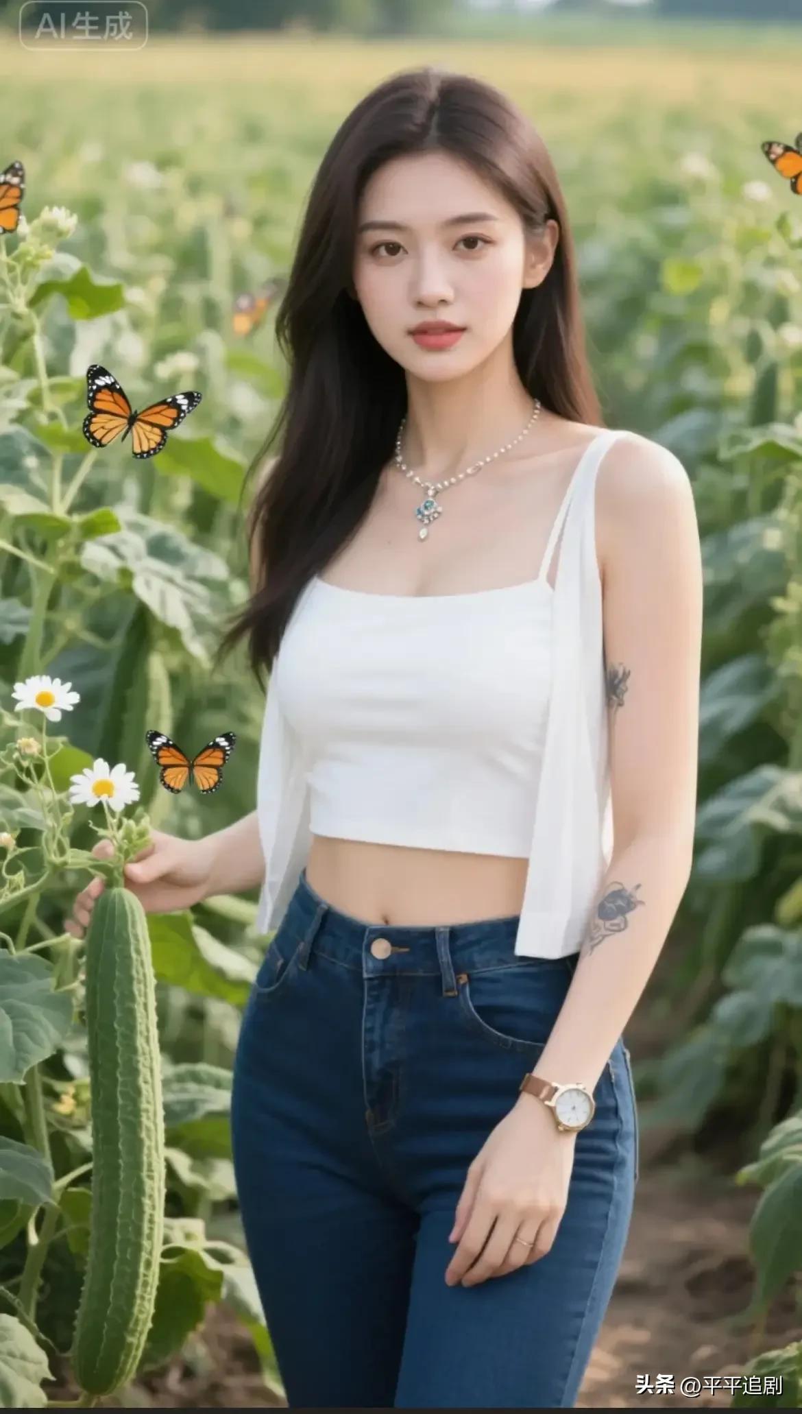 女孩子如何提升自己的气质 田园风撞上线条感，白衫牛仔配纹身，是自由又鲜活的夏日模