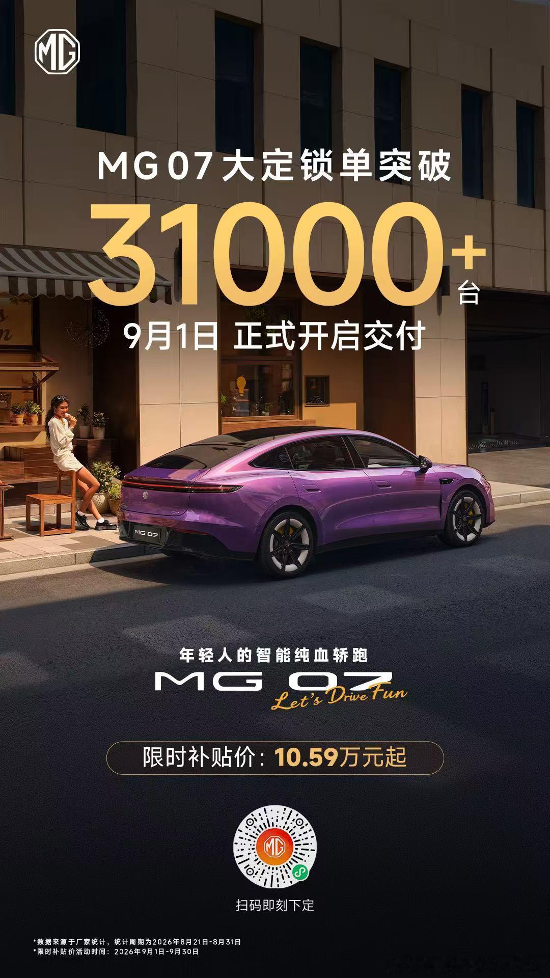 双捷共振 品牌势能向上MG07大定锁单突破31000+  现已正式开启交付MG4