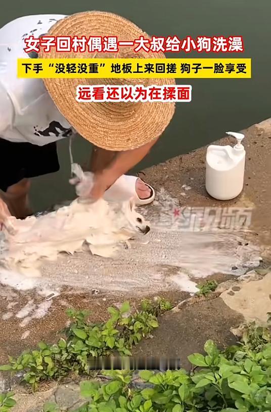 “笑不活了！”近日，广西，一女子回村，看见一名大叔手里拿着一个白色的东西，在地板