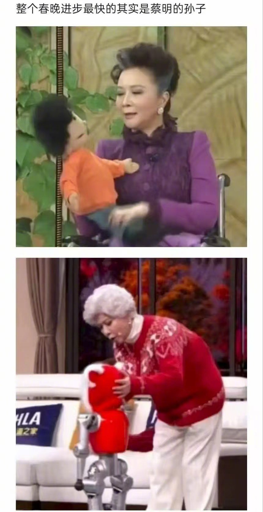 春晚网友说，蔡明的孙子进步最快