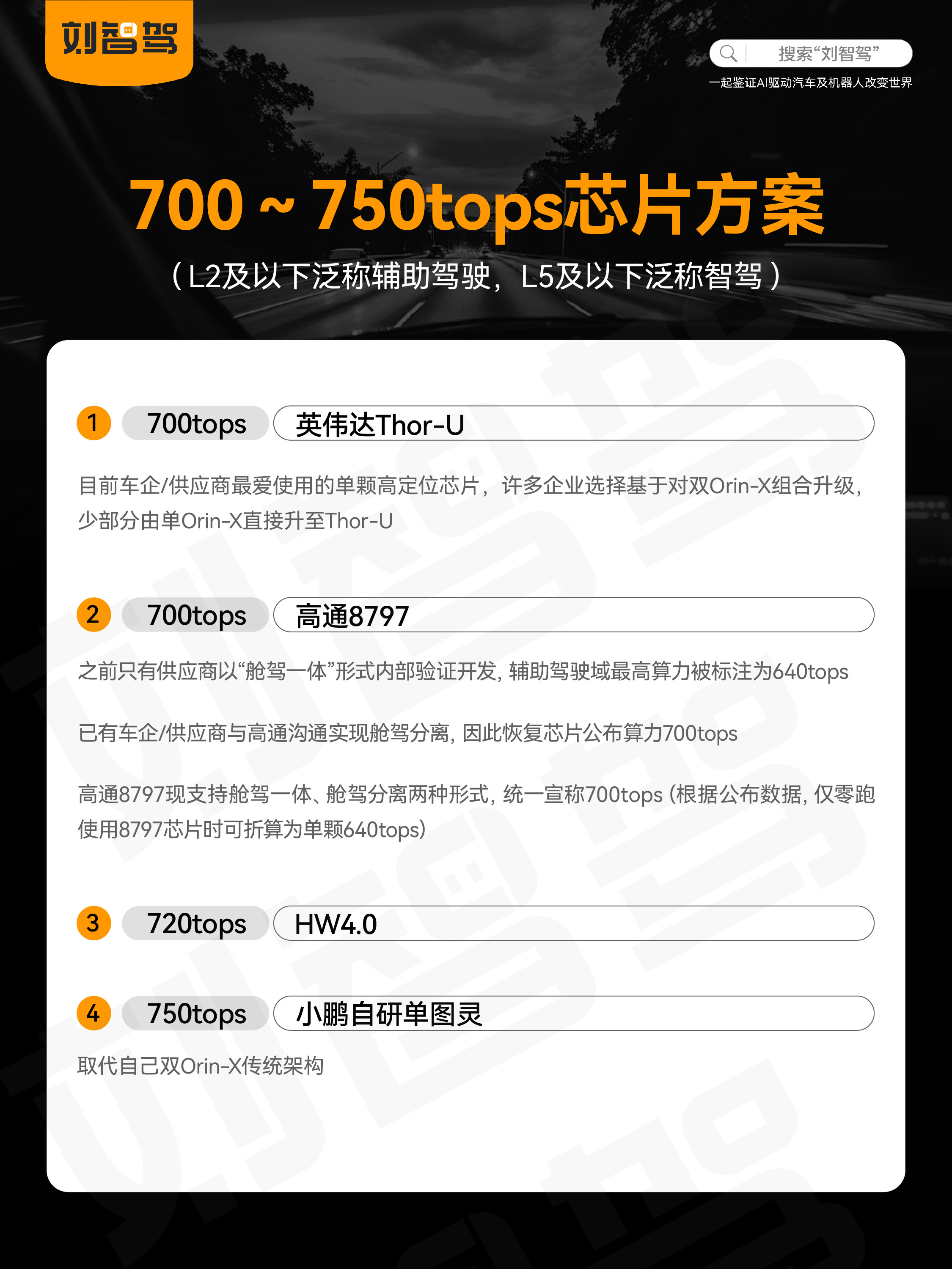 700~750tops芯片方案⬇️高定位芯片领域，最受欢迎的非自研芯片当属英伟达