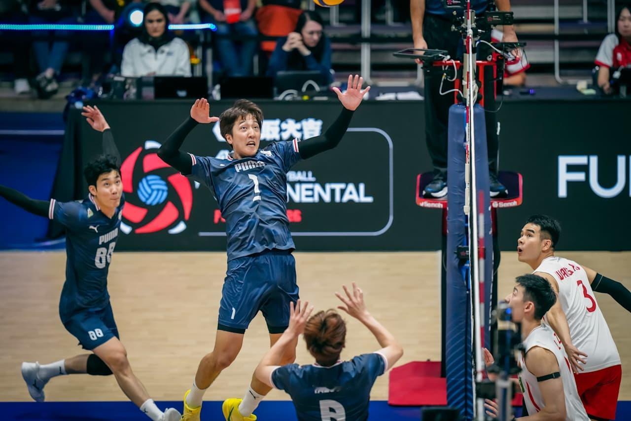 亚锦赛8进4：中国男排🇨🇳 1-3 🇰🇷韩国男排【25-17、21-25
