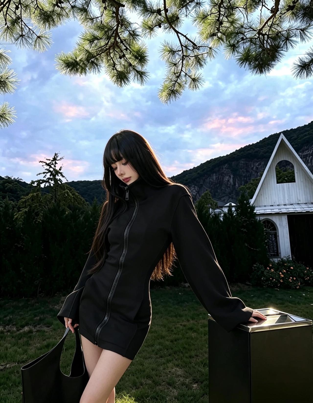 清冷系ootd 简约黑色系 自由松弛感穿搭 极简look 黑色系初秋穿搭