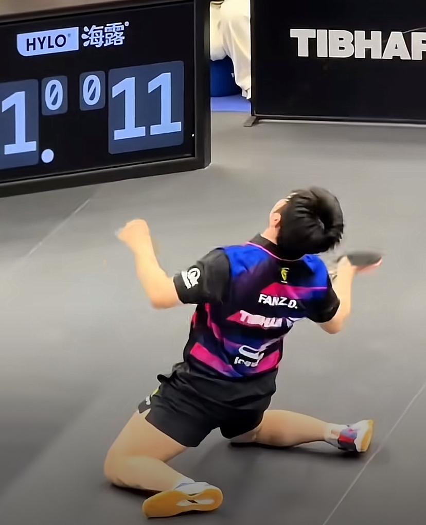 樊振东跪地1秒起来，
这技术没谁了，
年轻运动员都不一定做到。

今天看到一段视