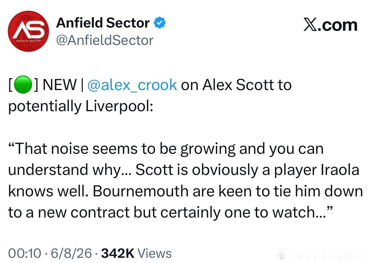 Alex Crook这个意思斯科特应该也是我军会关注的一个目标，Alex表示我军