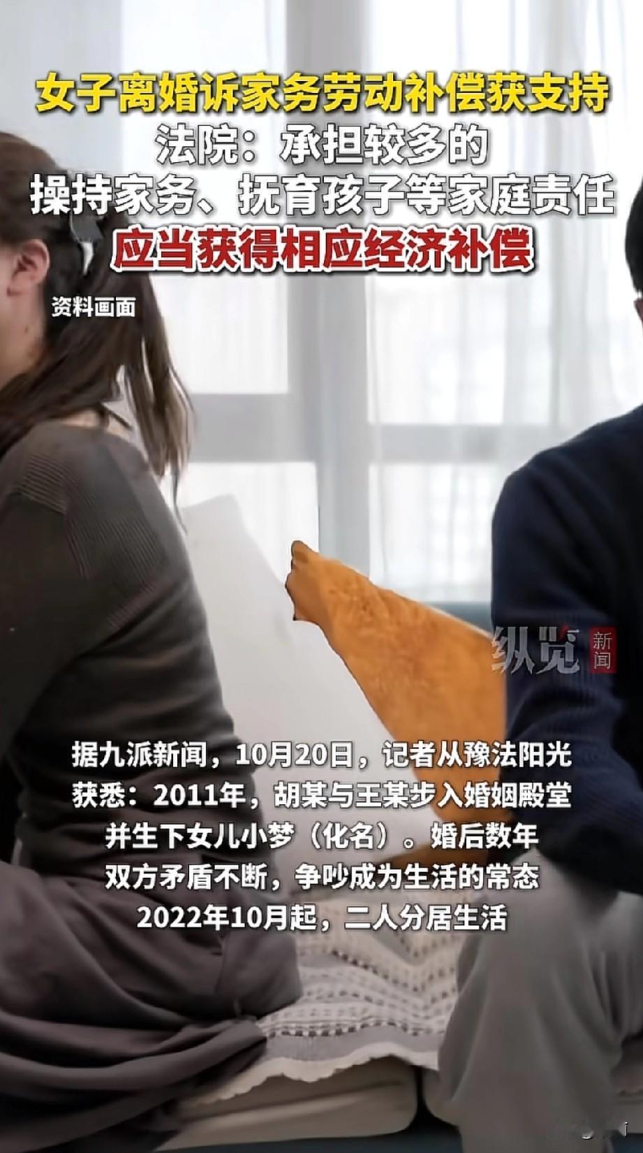 河南郑州的胡女士和王某2011年结婚，育有一女。婚后她承担了大量照顾孩子、操持家