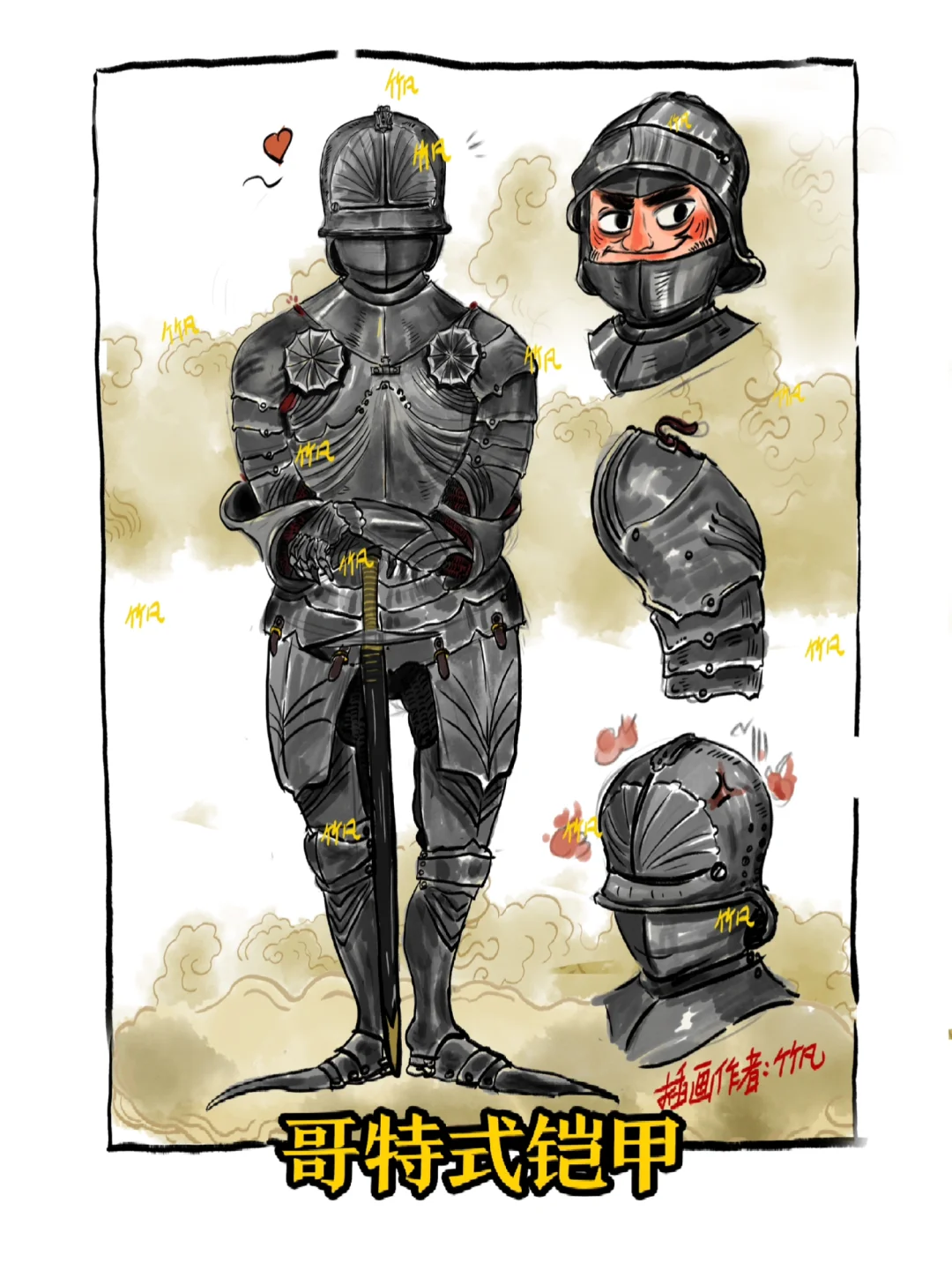 欧洲哥特式铠甲手稿