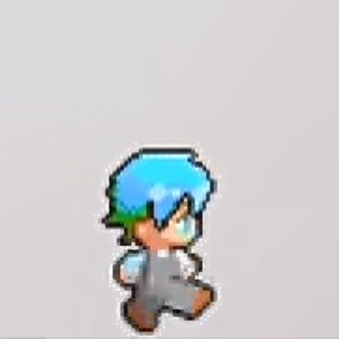 梓渝马里奥系我家蓝发像素小人 