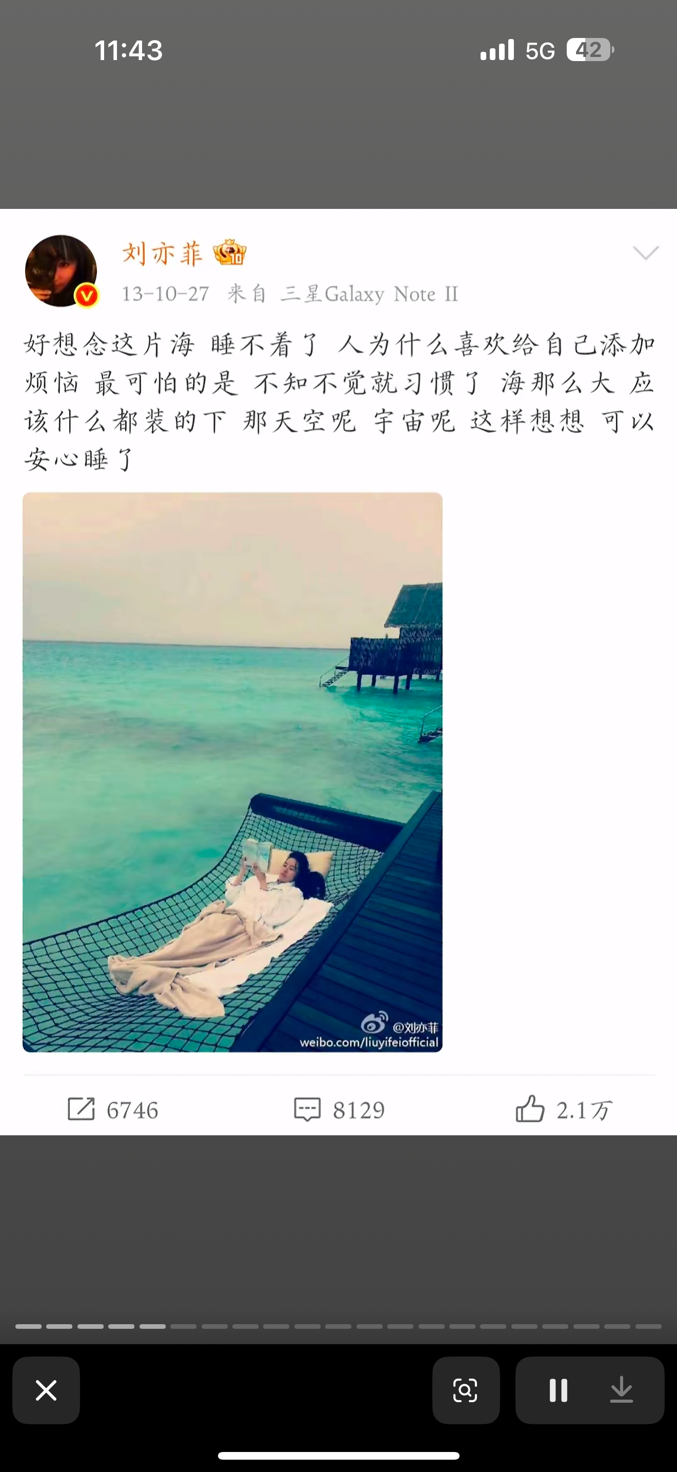 刘亦菲  晚安