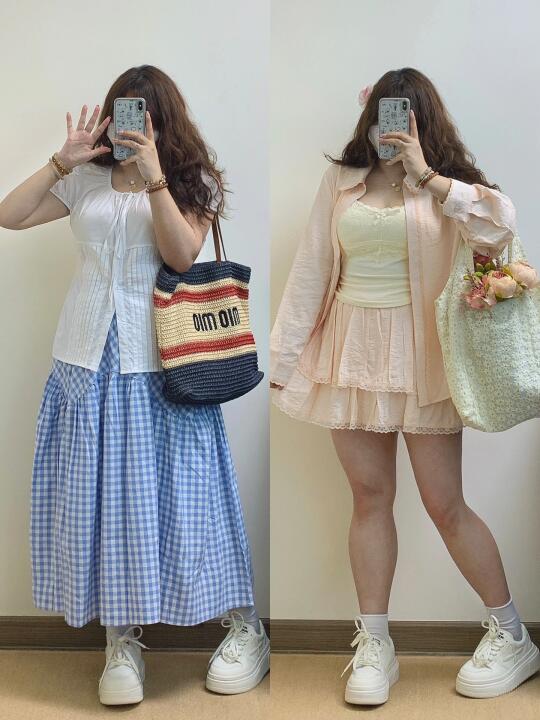 163｜155斤｜大码胖女孩入夏出游甜美穿搭