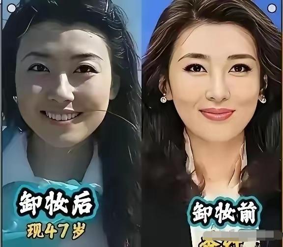 央视女主持人卸妆前后对比。
聚光灯下的女主持们，妆容精致大方，举手投足尽显优雅风