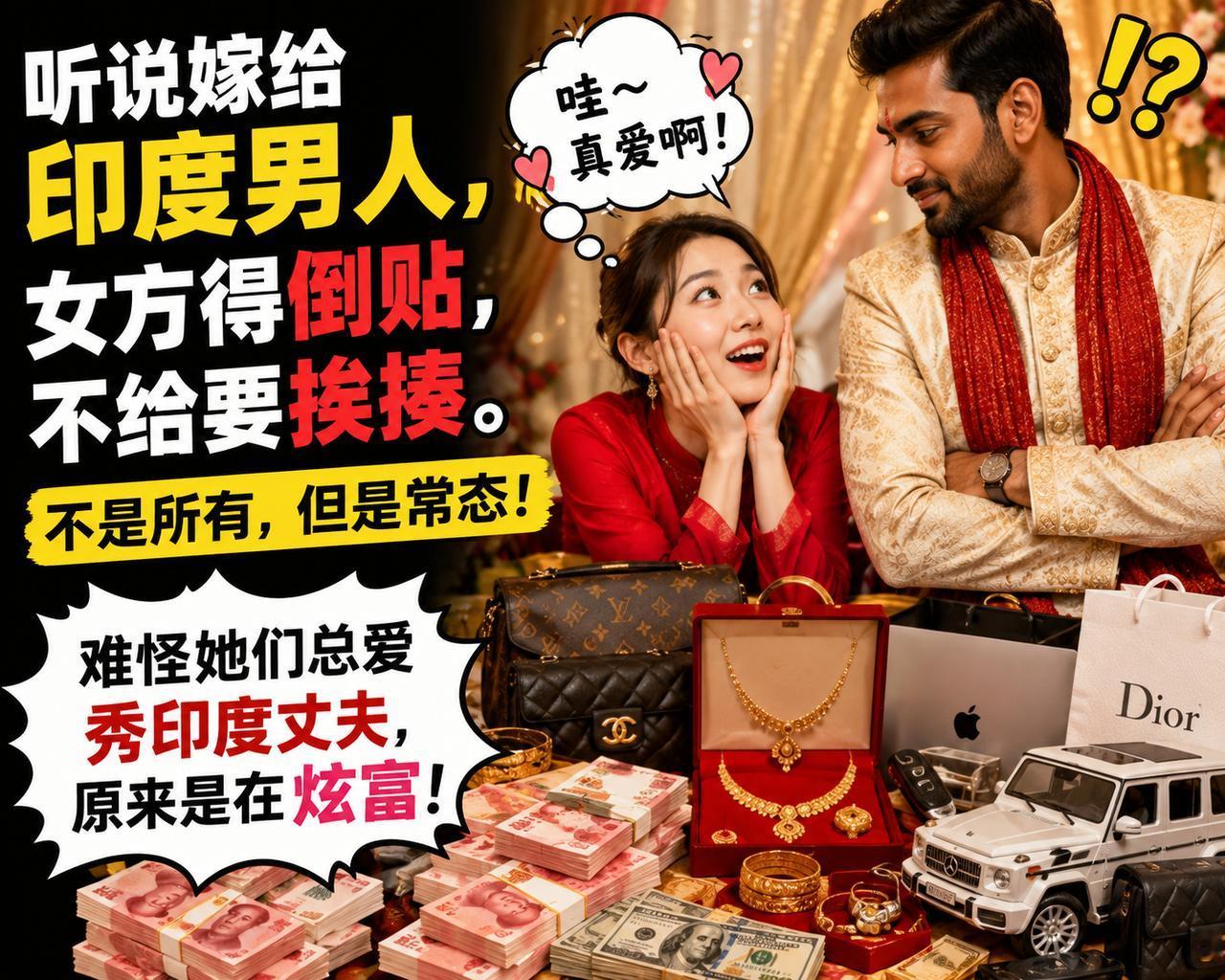 听说嫁给印度男人，女方得倒贴，不给要挨揍。

不是所有，但是常态！

难怪她们总