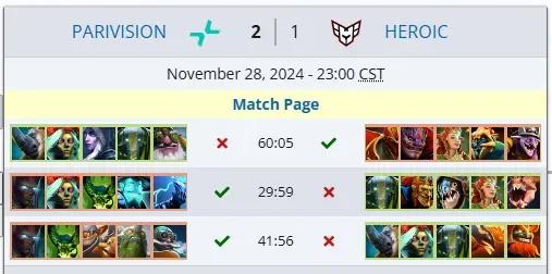 PA 2:1 Heroic
Heroic还是很有机会的，先下一局，第二局bp白给