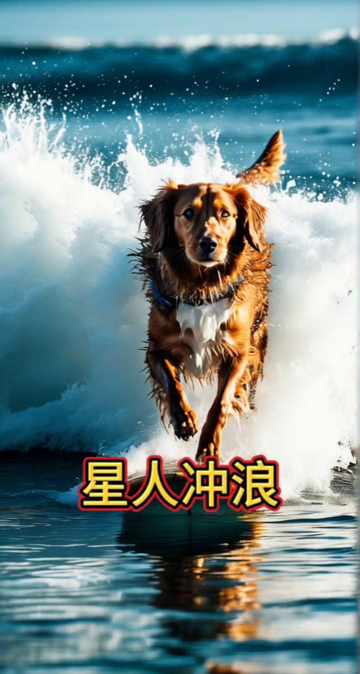 星人冲浪。
玩，就往嗨里玩呗！