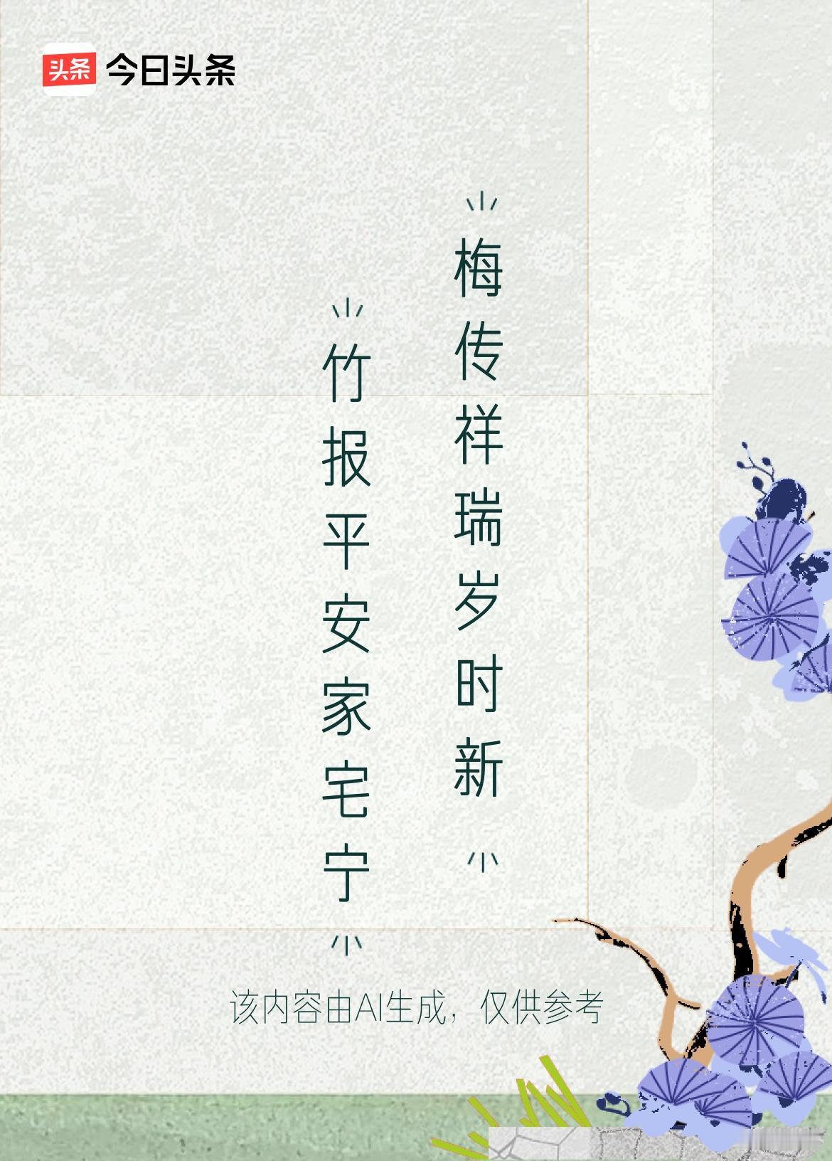 文学创作大会上联：竹报平安家宅宁，下联：梅传祥瑞岁时新。戳这里👉和我一起作诗词