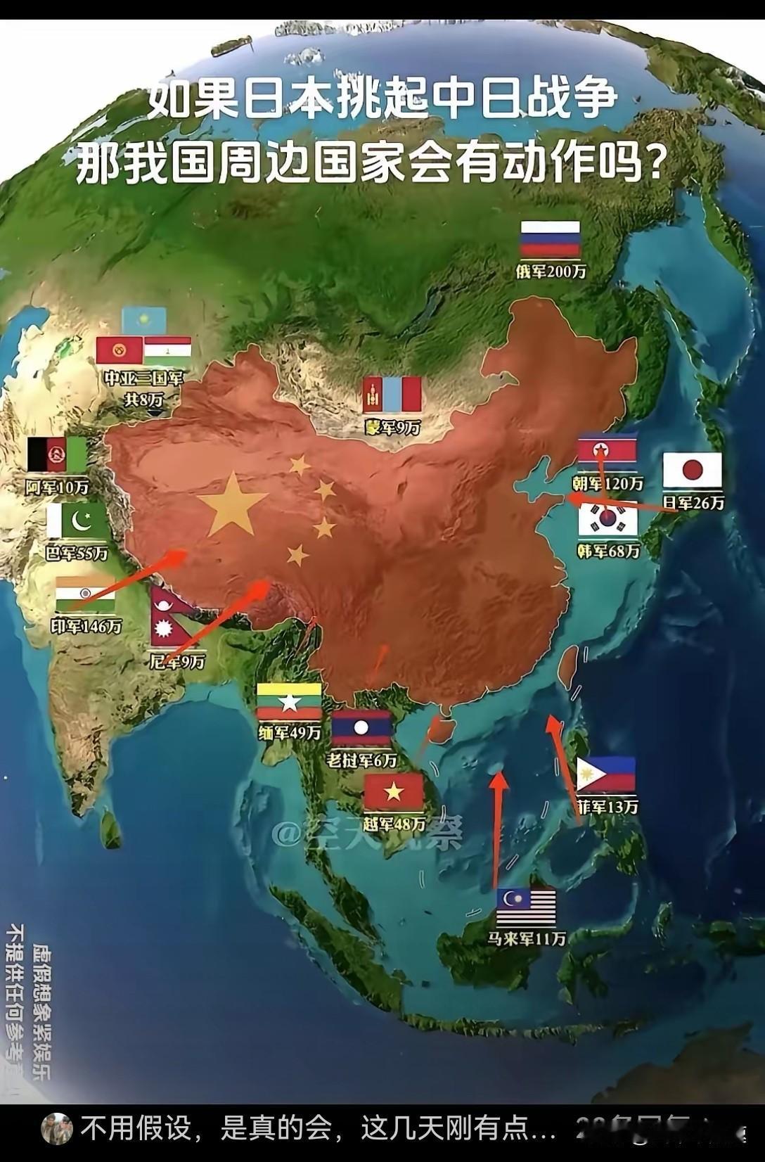 假如小日子挑起战争，周边国家会妄动吗？我们该如何应对？
 
1. 对海向国家（日