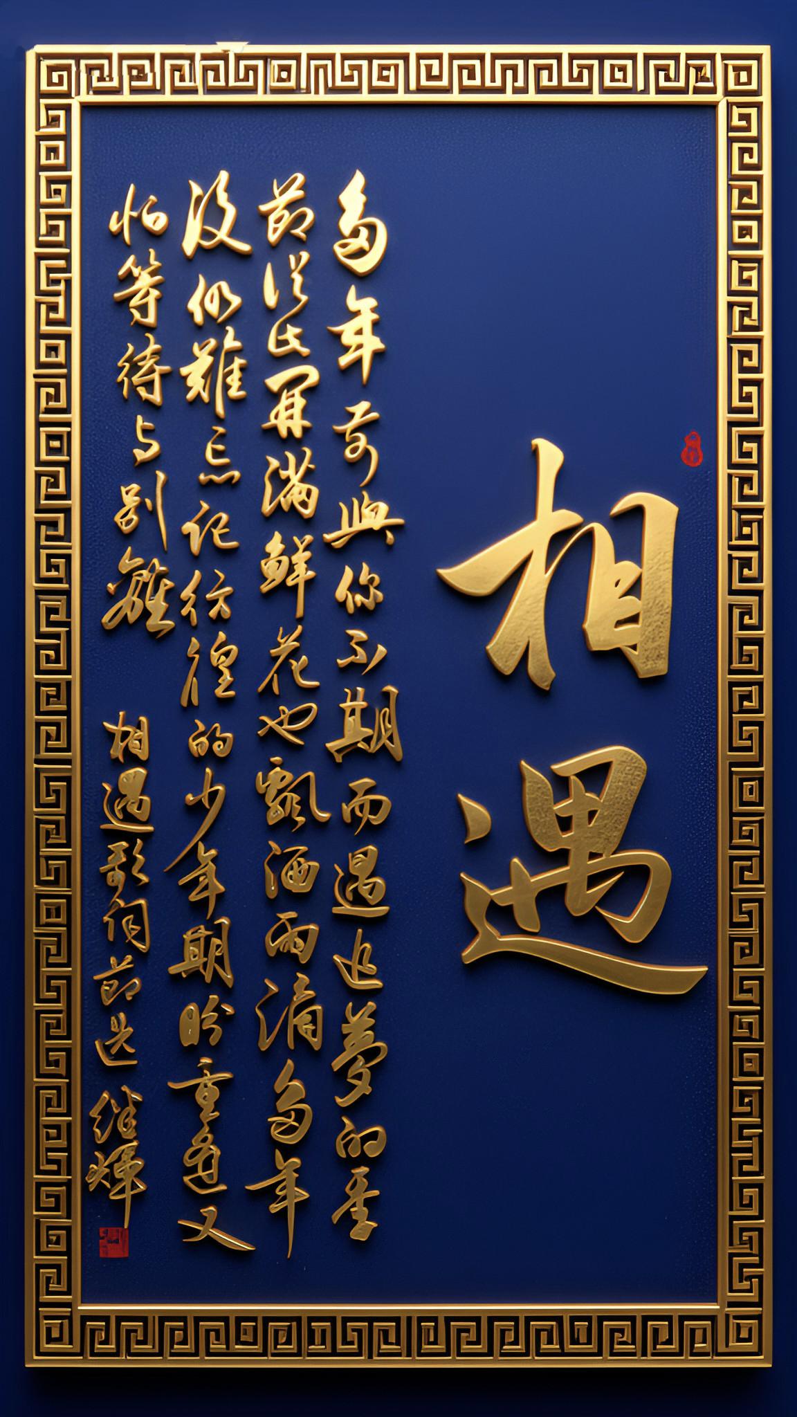 今日分享行书创作茅威涛《相遇》歌词。“多年前与你不期而遇，追梦的季节从此开满鲜花