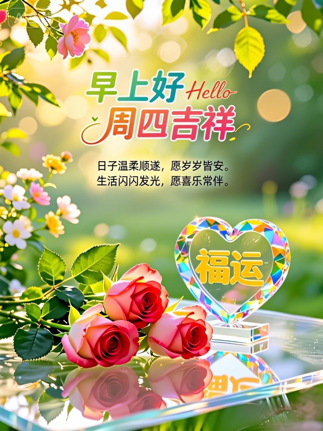 🍀 ²⁰²⁶/₀₅.₀₇ ᵕ̈ 🌸🍃
🌹周四早上好🌹
浅夏悄然而至，晨
